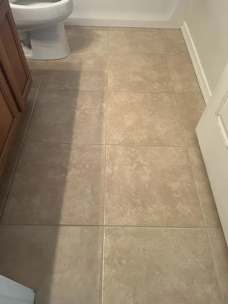 Tan Tile Dark Grout Restoration - After