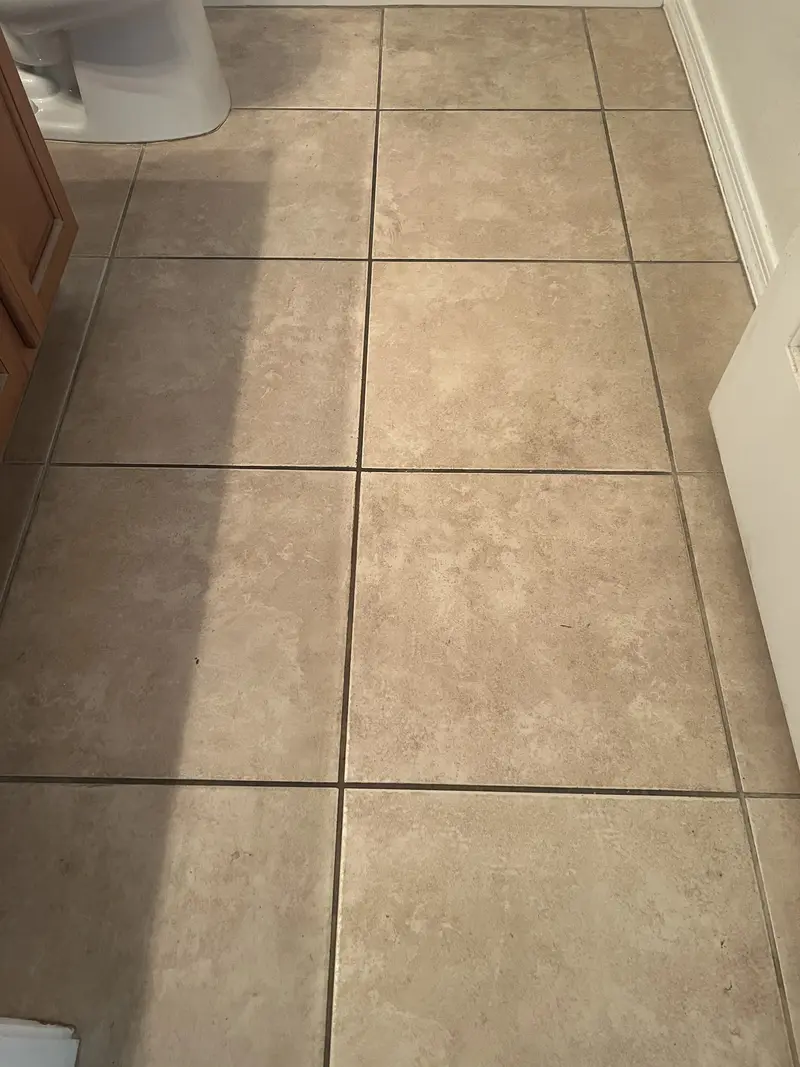 Tan Tile Dark Grout Restoration - Before